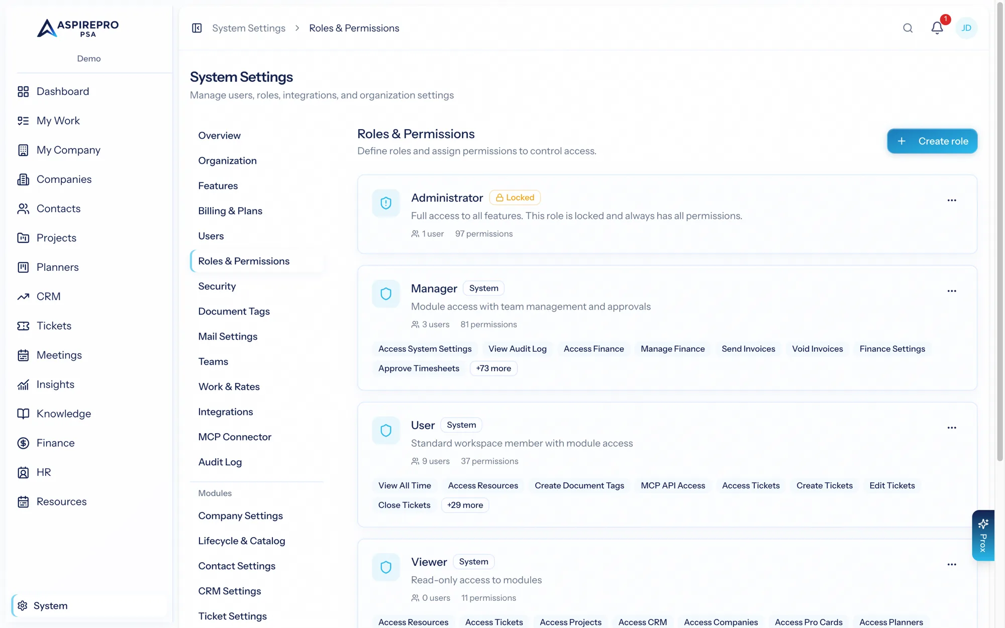 Roles & permissions