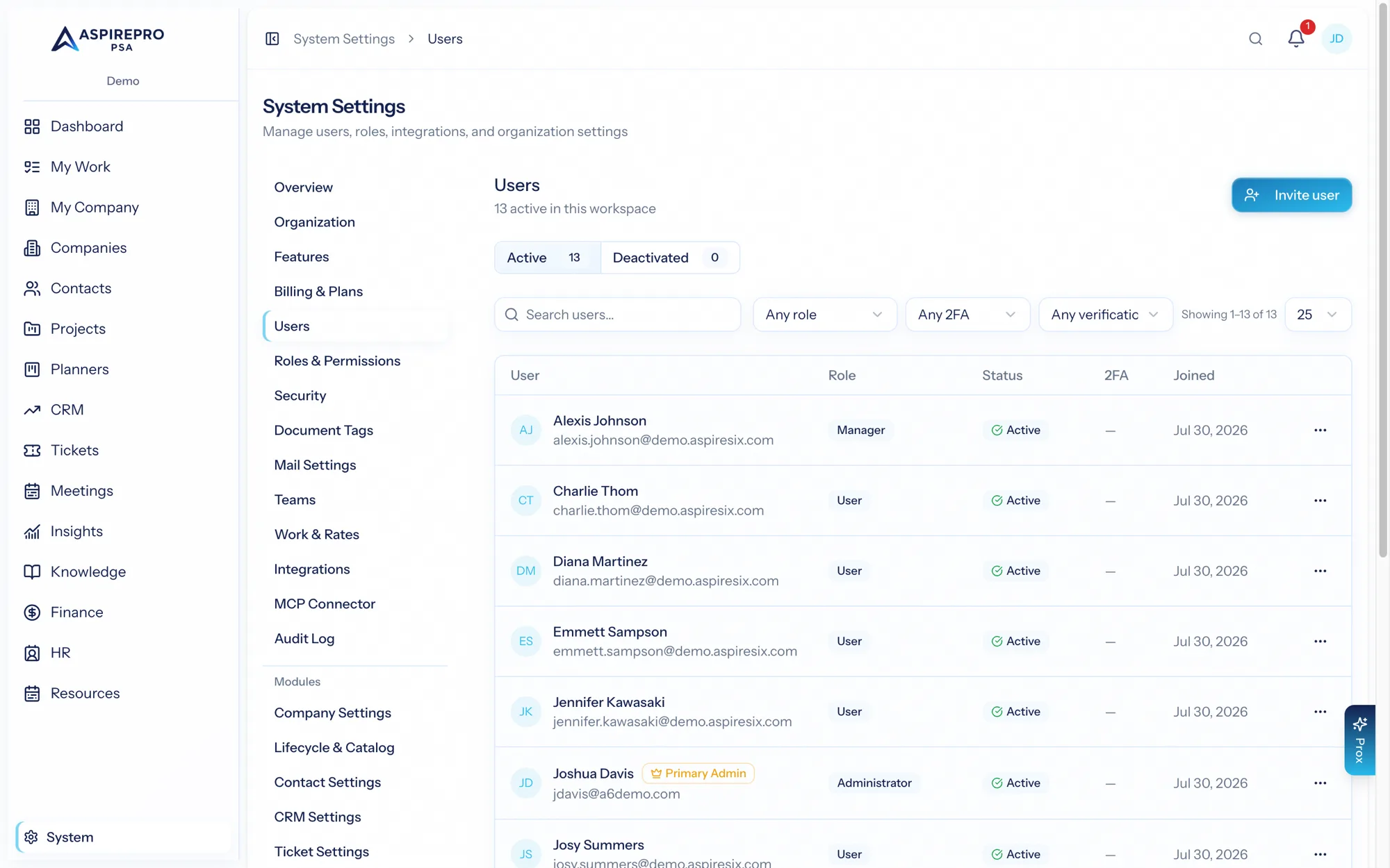 Managing users