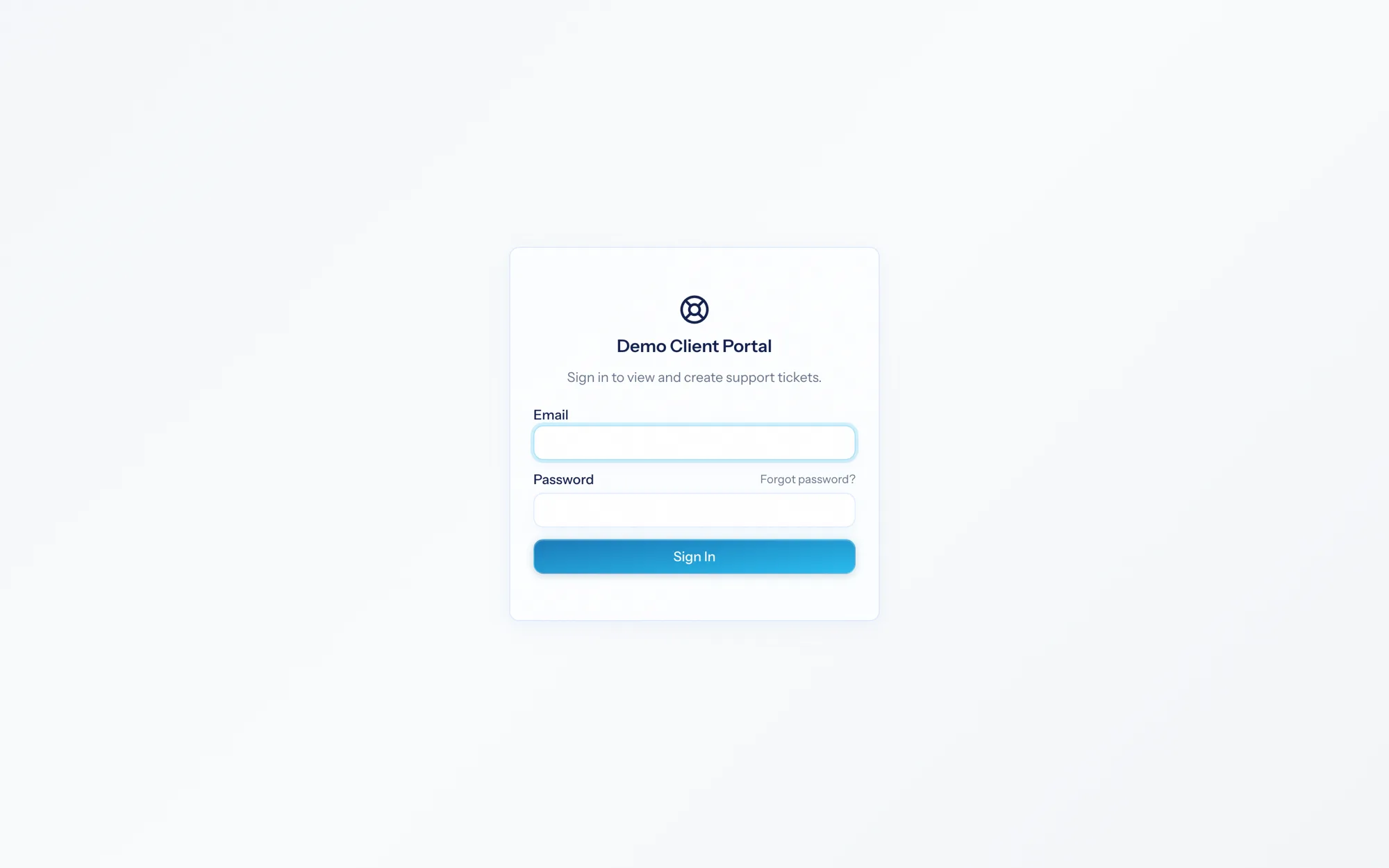 The client portal sign-in
