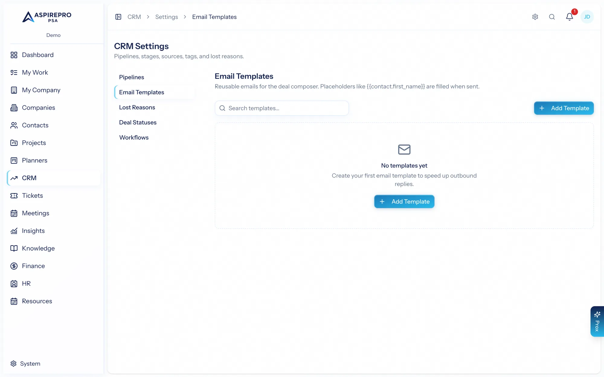 CRM email templates