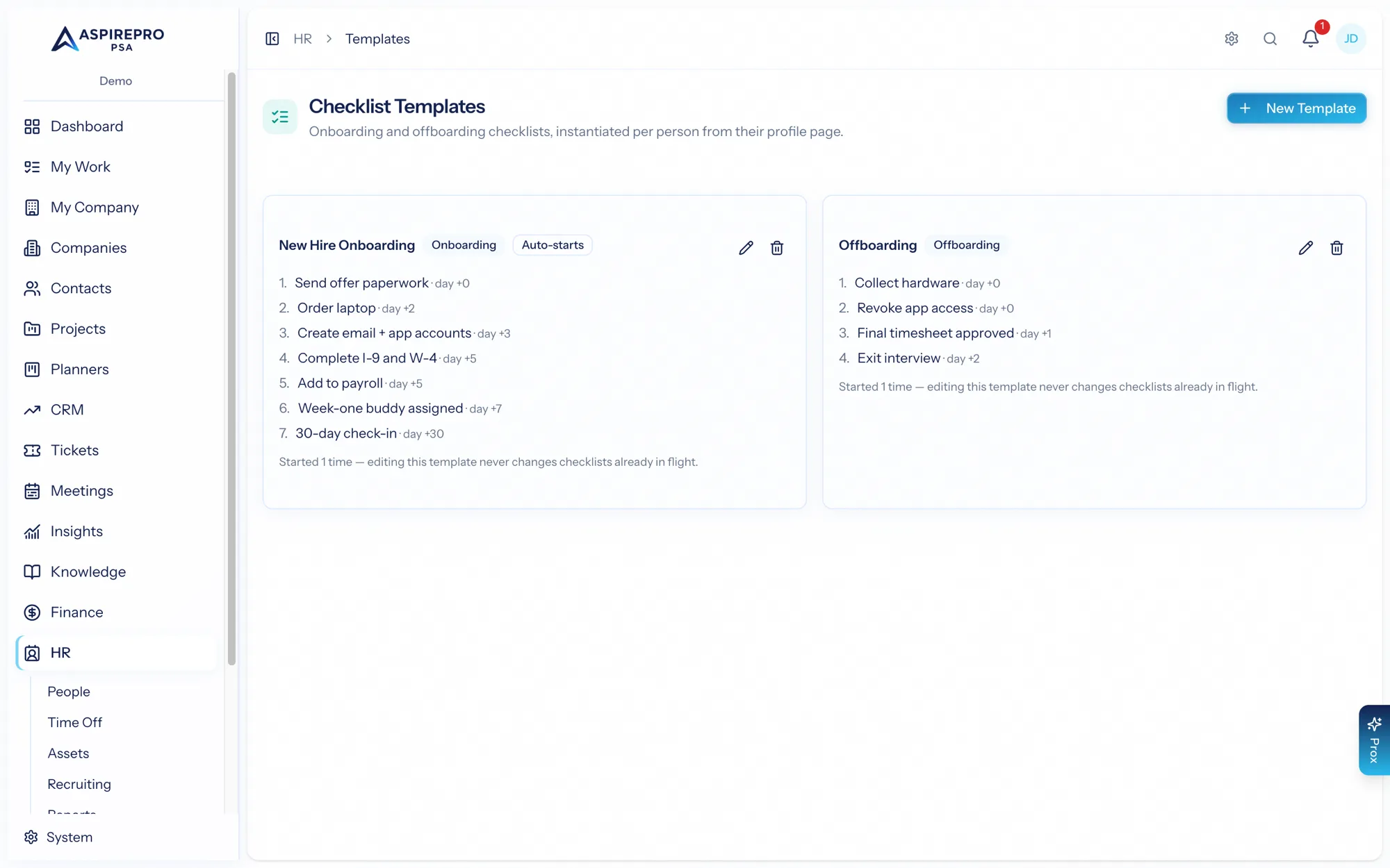 Onboarding & offboarding checklist templates