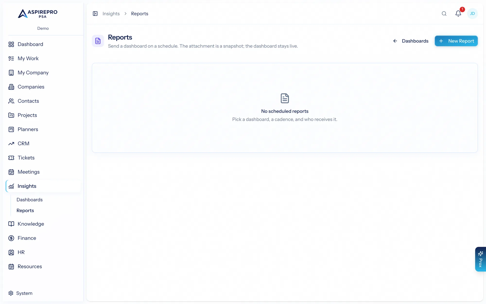 Scheduled reports